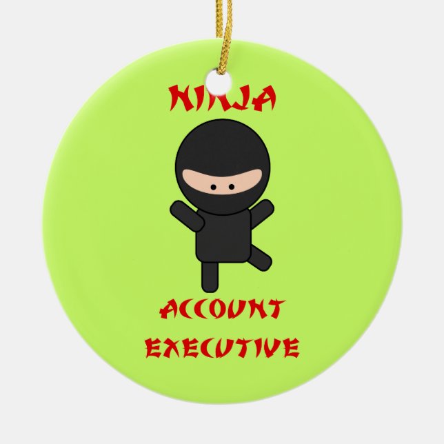 Ninja Account Executive Ceramic Tree Decoration (Front)