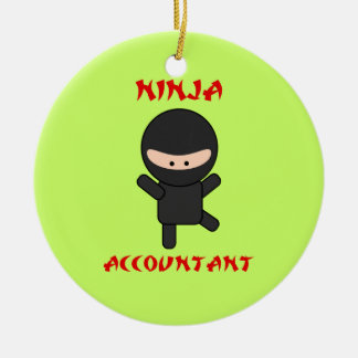 Ninja Accountant Ceramic Tree Decoration