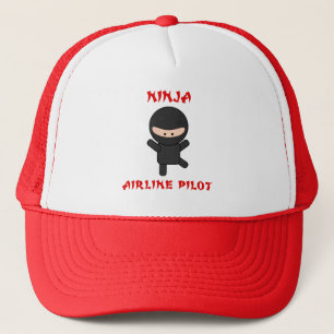 ninja airline pilot trucker hat