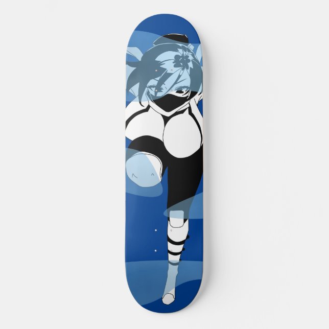 Ninja Anime Girl in the Mist Skateboard Deck (Front)