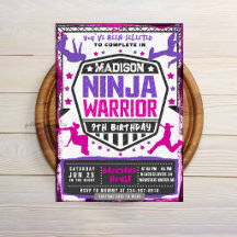 Ninja Athletic Fighter Pink Purple Birthday Party