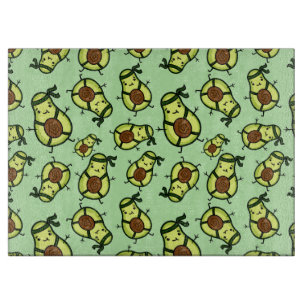 Ninja Avocado Pattern Cutting Board