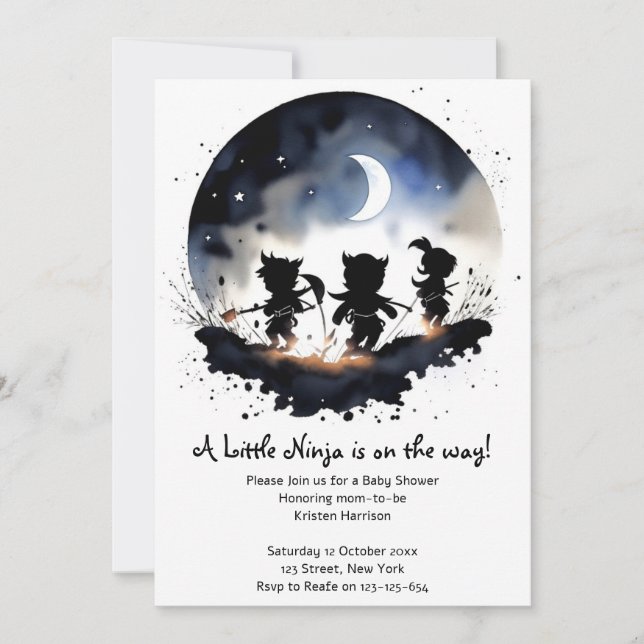 Ninja Baby Shower Invitation (Front)
