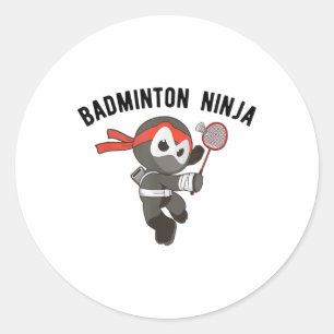Ninja Badminton , Birdie Sport Tee Apparel_1 Classic Round Sticker