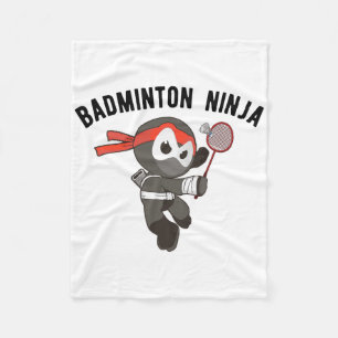 Ninja Badminton Fleece Blanket