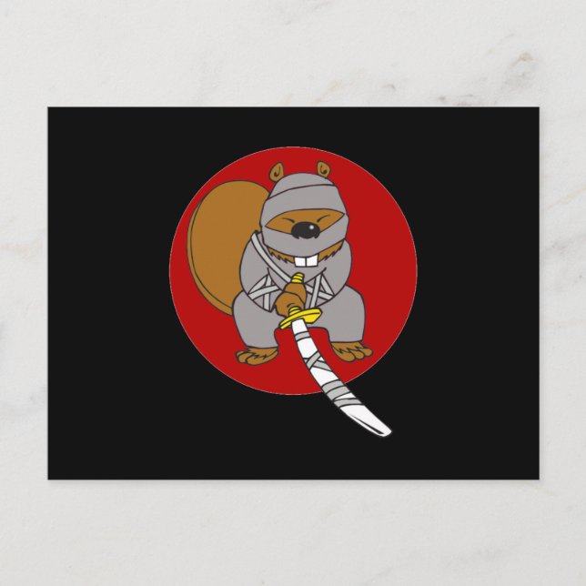 Ninja Beaver Postcard (Front)