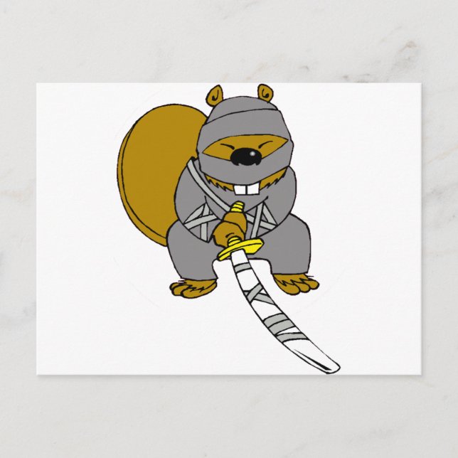 Ninja Beaver Postcard (Front)