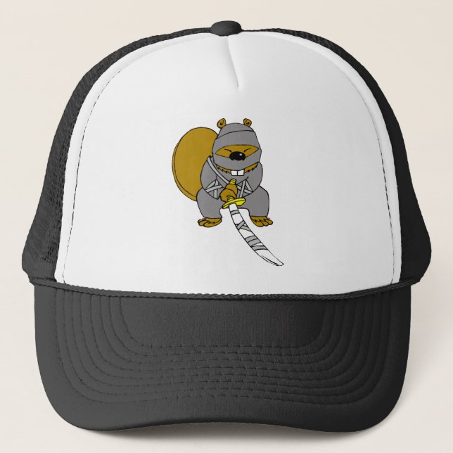 Ninja Beaver Trucker Hat (Front)
