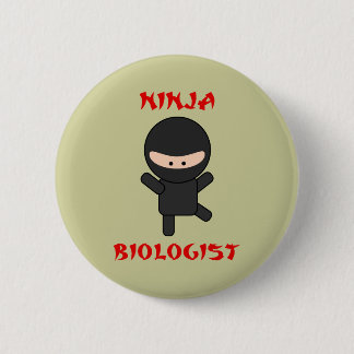 ninja biologist 6 cm round badge
