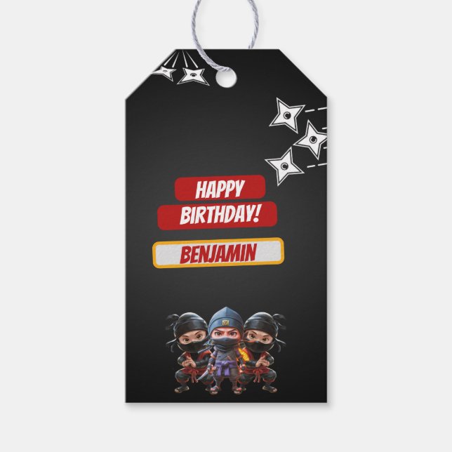Ninja Birthday  Gift Tags (Front)