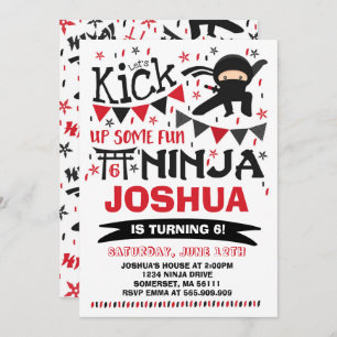Ninja Birthday Invitation Karate Birthday Party