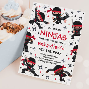 Ninja Birthday Karate Martial Arts Birthday Party Invitation