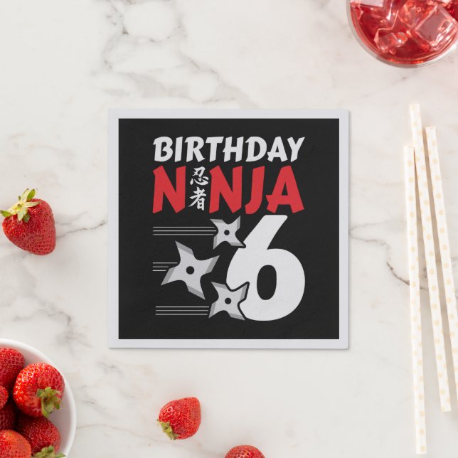 Ninja Birthday Party - Birthday Ninja 6 Napkin (Insitu)