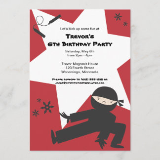 Ninja Birthday Party Invitation