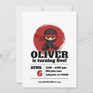 Ninja Birthday Party Invitation