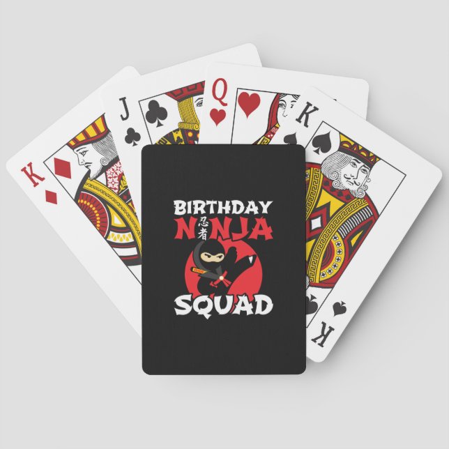 Ninja Birthday Party Theme - Birthday Ninja Squad Playing Cards (Back)