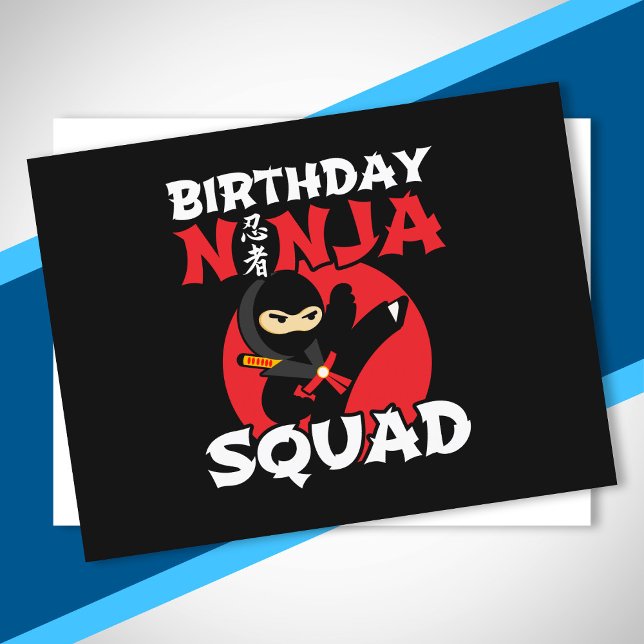 Ninja Birthday Party Theme - Birthday Ninja Squad Postcard (Creator Uploaded)