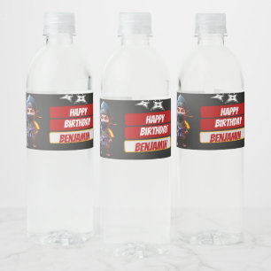 Ninja Birthday Water Bottle Label