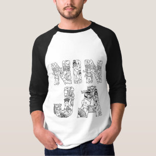 Ninja Black Amazing Text On White T-Shirt