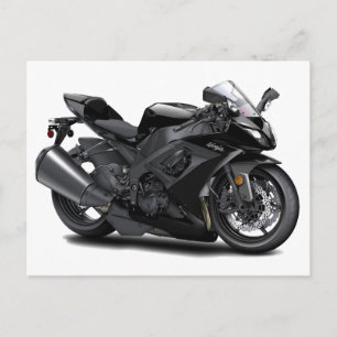 Ninja Black Bike Postcard