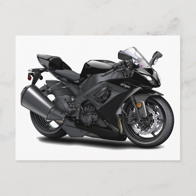 Ninja Black Bike Postcard (Front)