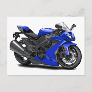Ninja Blue Bike Postcard