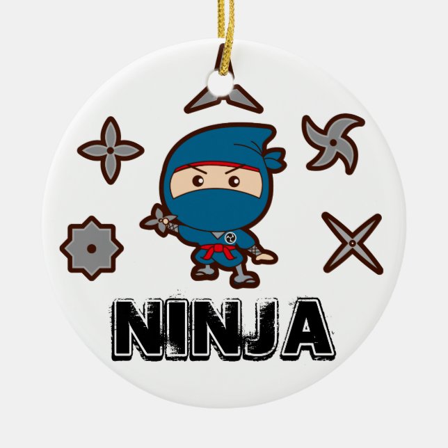 Ninja Boy Ceramic Tree Decoration (Front)