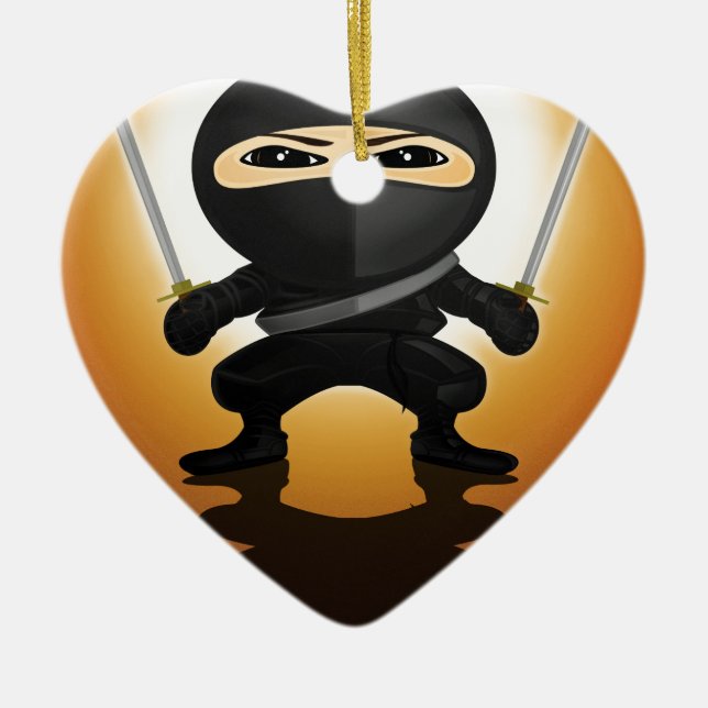 Ninja Boy Ceramic Tree Decoration (Front)