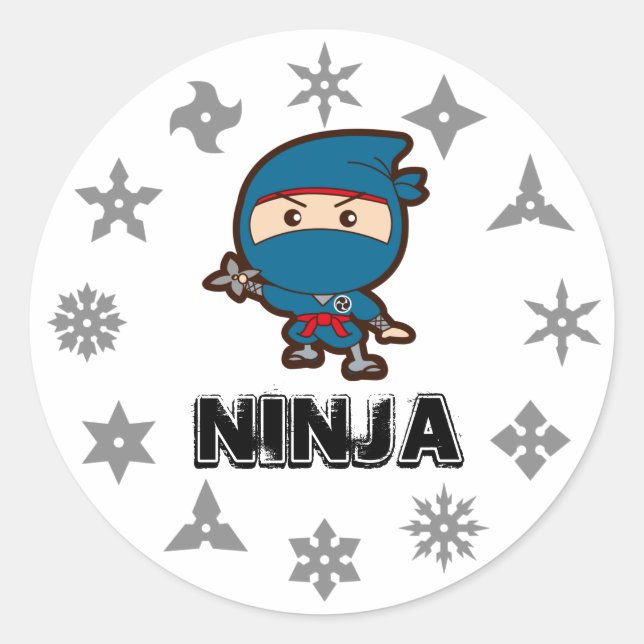 Ninja Boy Classic Round Sticker (Front)