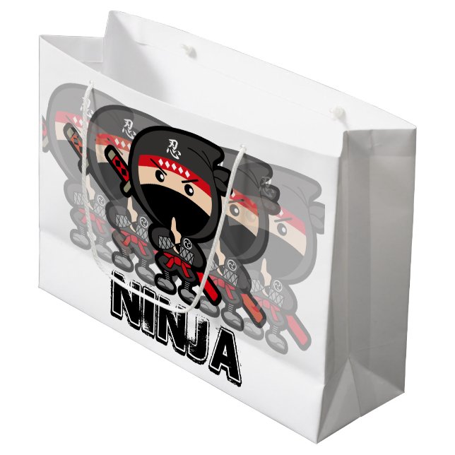 Ninja Boy Large Gift Bag (Front Angled)