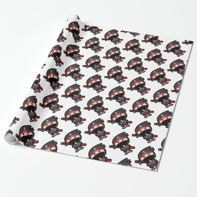 Ninja Boy Wrapping Paper (Unrolled)