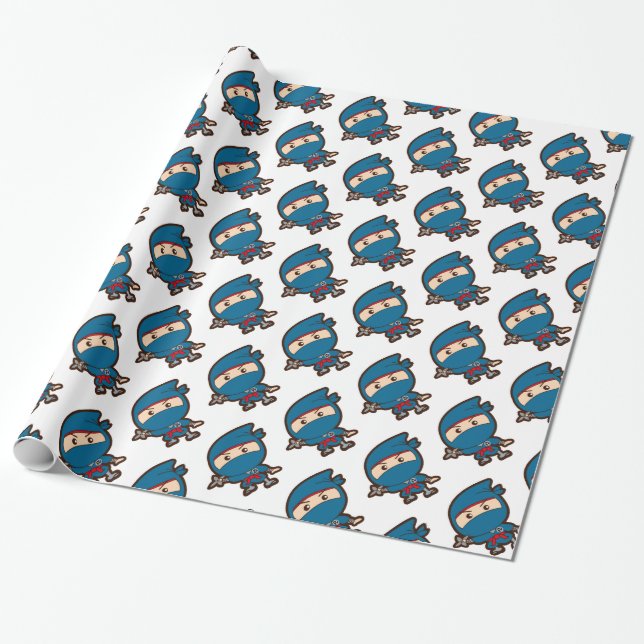 Ninja Boy Wrapping Paper (Unrolled)