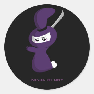 Ninja Bunny Classic Round Sticker