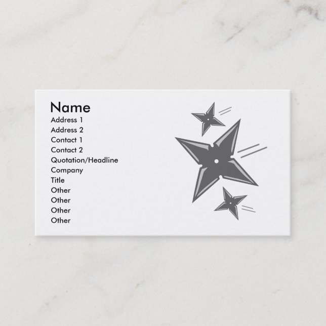 Ninja Business Cards (Front)