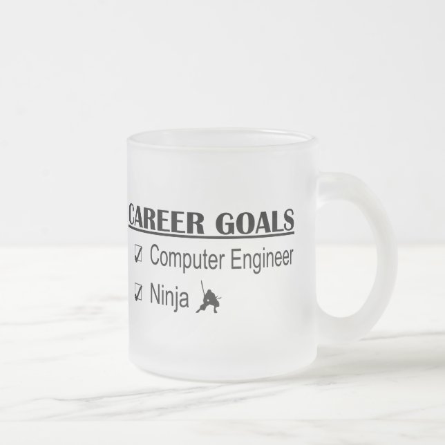 Ninja Career Goals - Computer Engineer Frosted Glass Coffee Mug (Right)