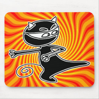 Ninja Cat Firekick Mousepad
