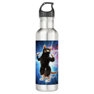 Ninja Cat in space. 710 Ml Water Bottle