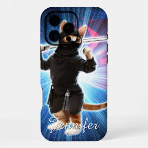 Ninja Cat in space. iPhone 16 Pro Max Case