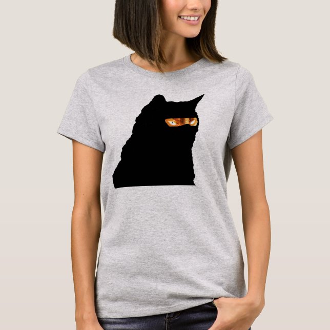 Ninja Cat is Not Amused T-Shirt (Front)