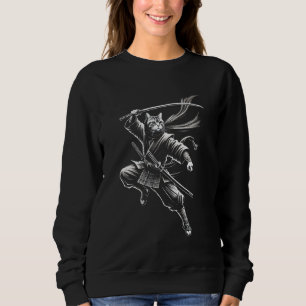 Ninja Cat Japanese Samurai Japan Warrior Mum Dad K Sweatshirt