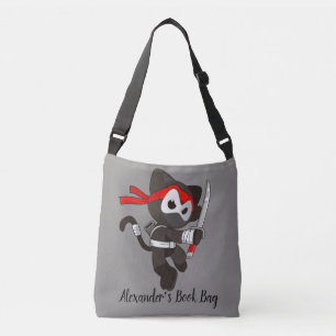Ninja Cat Personalise Book Bag