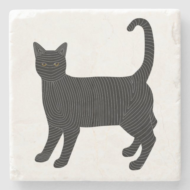 Ninja Cat Stone Coaster (Front)