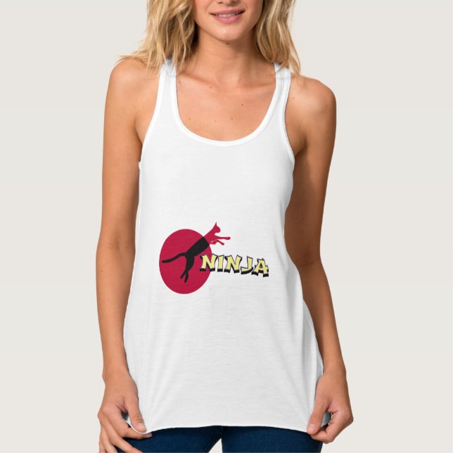 Ninja Cat T-Shirt Singlet (Front)