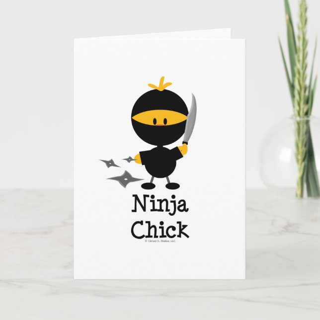 Ninja Chick Greeting Card (Front)