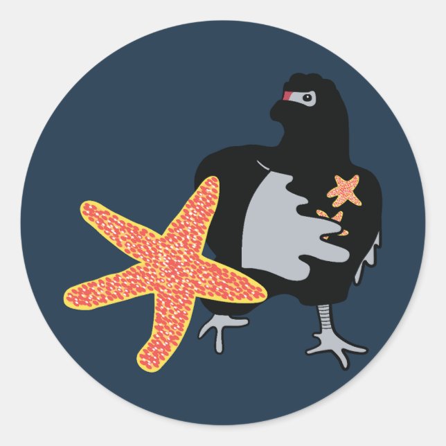 Ninja Chicken Classic Round Sticker (Front)