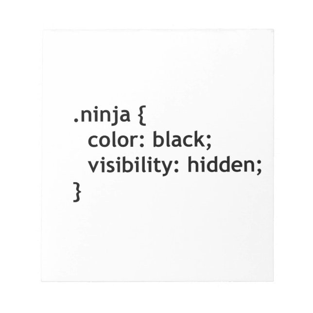 ninja code, script notepad (Front)
