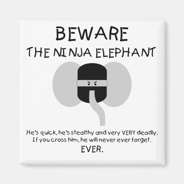 Ninja Elephant Magnet (Front)