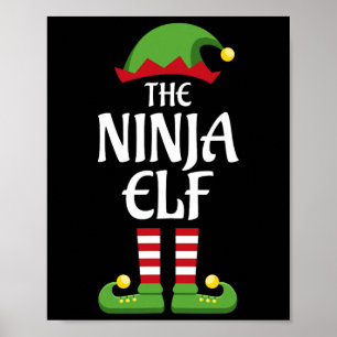Ninja Elf Family Matching Group Christmas Outfit Poster