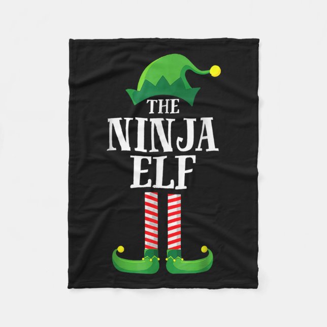 Ninja Elf Matching Family Group Christmas Party Pa Fleece Blanket (Front)