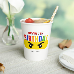 Ninja Eyes Building Blocks Bricks Birthday Paper Cups